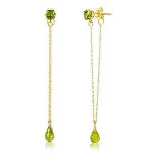 (Discontinued) 14K. GOLD CHANDELIER EARRING WITH NATURAL PERIDOTS